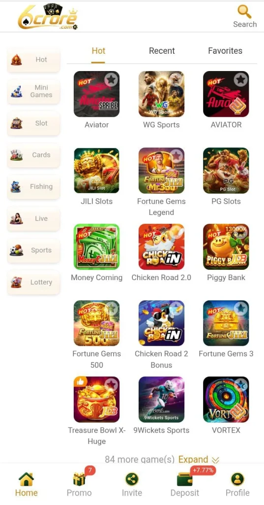 6crore-game-interface