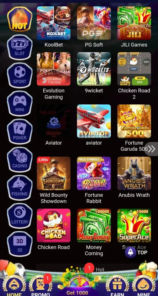 luckbet7-game-interface